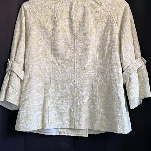 Bob Mackie Studio Womens Jacket Double Breasted Floral Brocade Button Detail - Picture 6 of 11